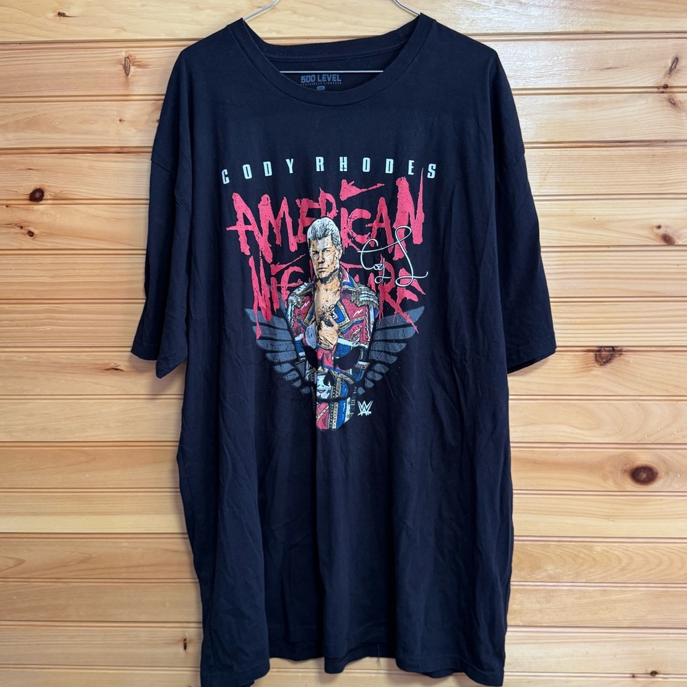500 Level WWE Cody Rhodes American Nightmare Black Graphic T-Shirt 3XL